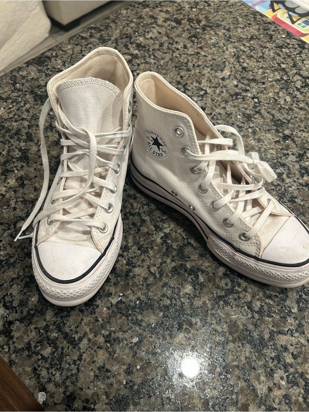 Converse High Top Sneakers - White Platform